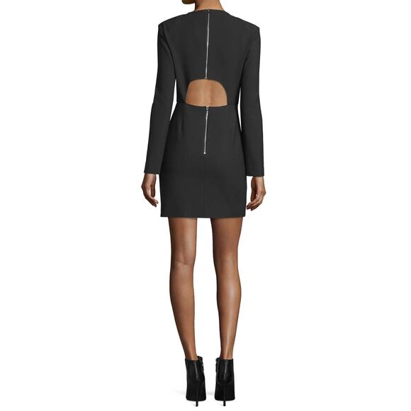 Elizabeth and James Rudi Black Crepe Sheath Dress Open Back Cutout -  Size 0 - Picture 2 of 9